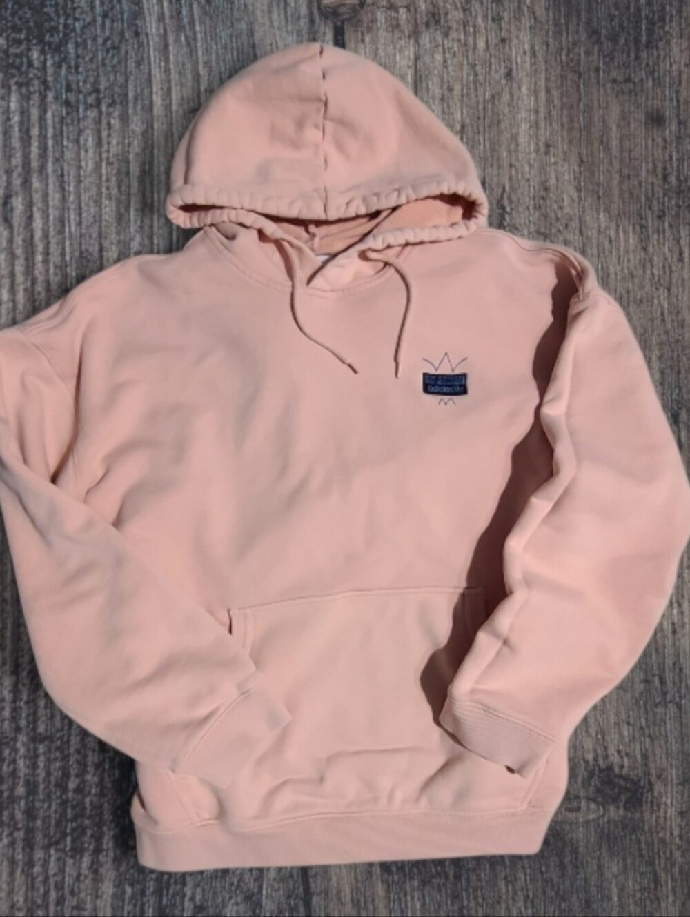 Adidas Originals Pastel Peach Line Art Trefoil Crown Hoodie XL